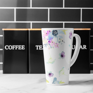 Watercolour Flowers Latte Mug