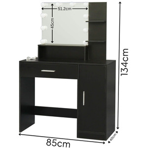 Home Source Sophia Dressing Table Set with Mirror and Stool