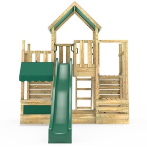 M22 Wooden Climbing Frame with Shopfront, Play Tower and Slide