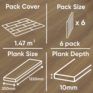 Oak Laminate Flooring Planks Floorboard Planks 6 Board Pack shot 7183576
