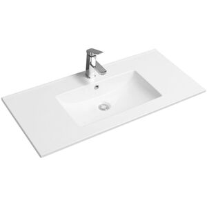 Ceramic 101cm Thin-Edge Inset Basin with Scooped Bowl