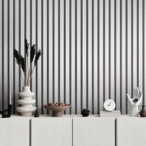 Wood Slat Panel Effect Wallpaper Textured Vinyl Metallic