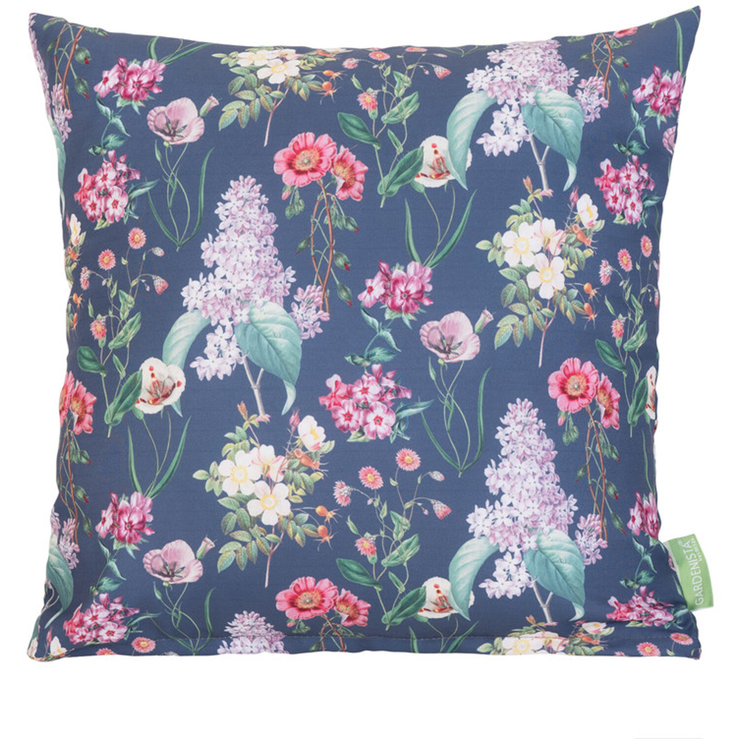 Outdoor Scatter Cushion Printed Garden Furniture Pillow - Flower Meadow Navy