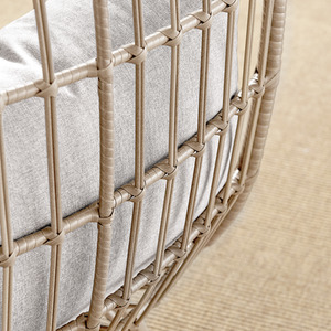 Beige Egg Chair Rattan Garden Chair shot 7680953