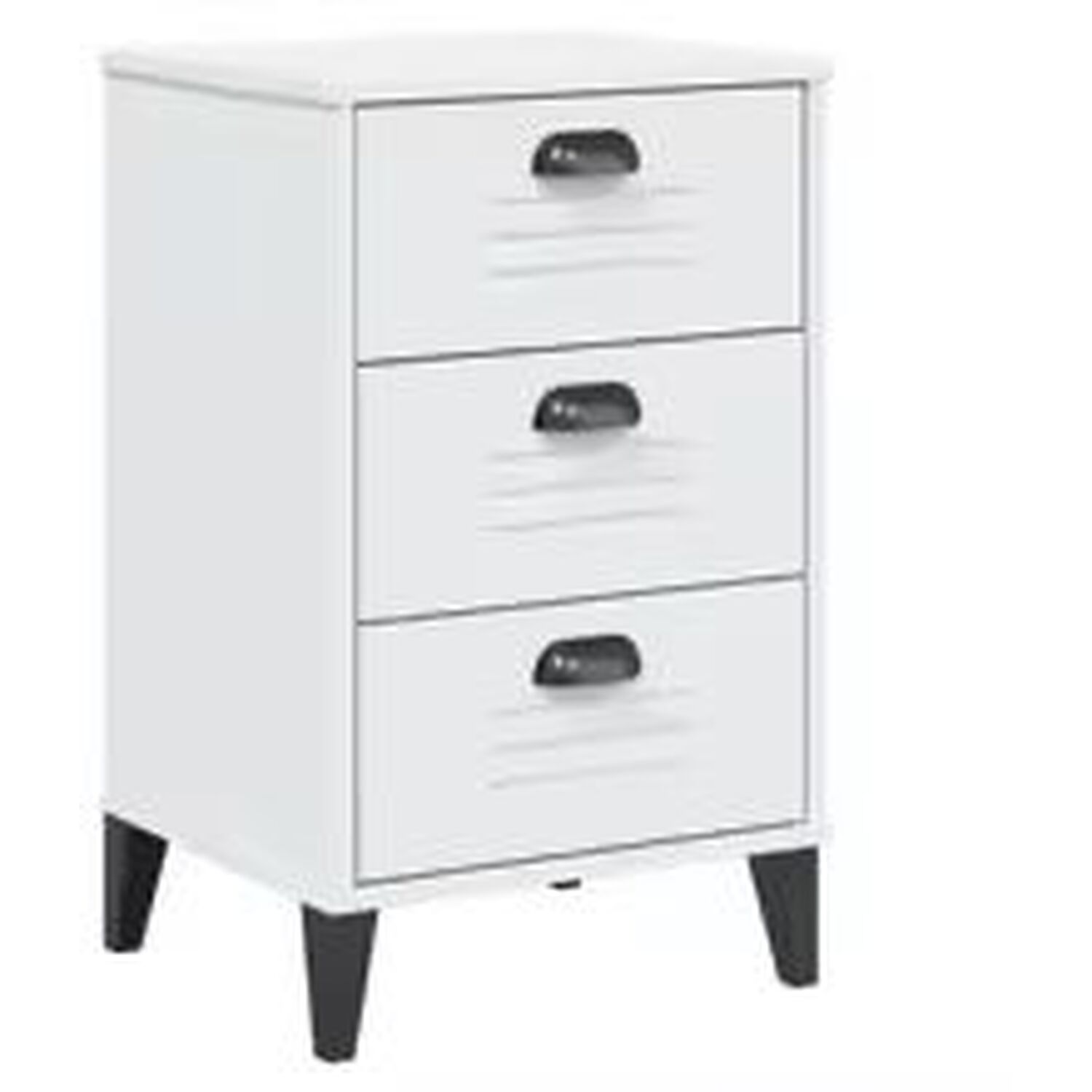 Bedside Cabinet With 3 Drawers - White