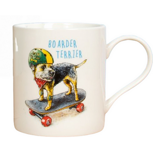 Leonardo Border Terrier Skateboard Dog Mug