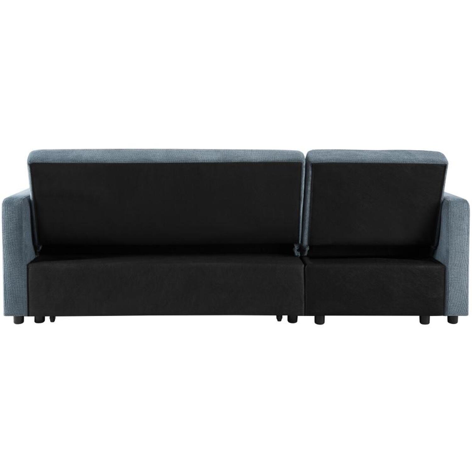 Harry Pull Out Sofa Bed With Chaise - Blue