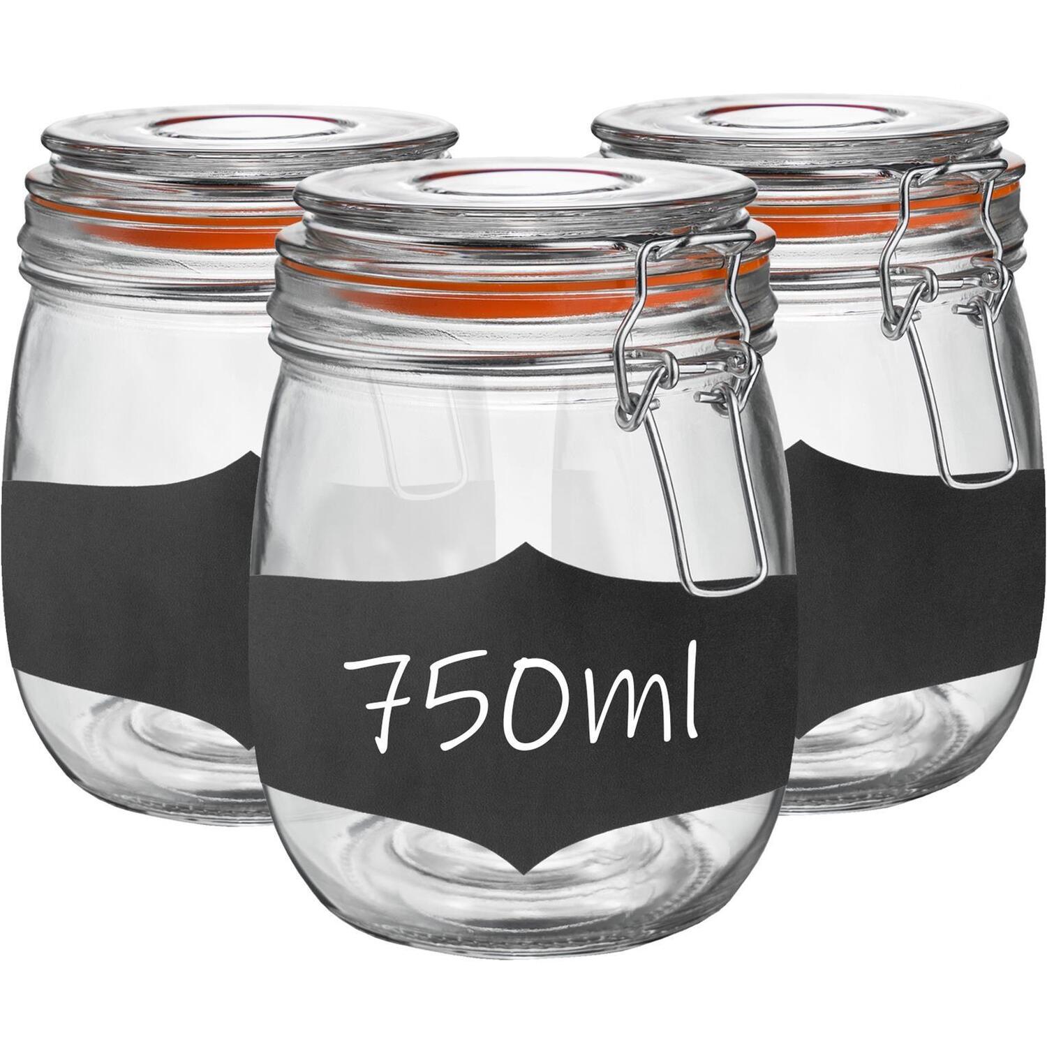 Image of Glass Storage Jars with Labels -&hellip;