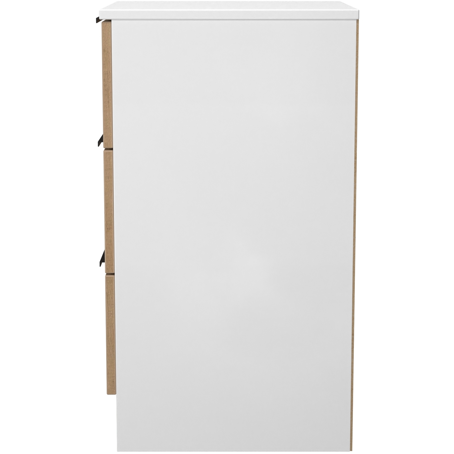 Java Ready Assembled 3 Drawer Bedside - Slatted Effect White
