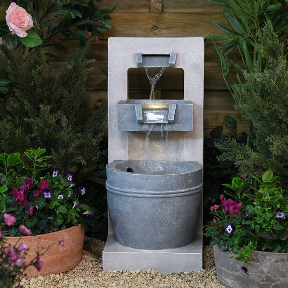 Cascading Bowl with LED Water Feature