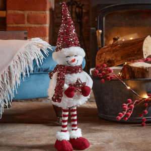 Soft Fabric Standing Snow Girl Christmas Decoration