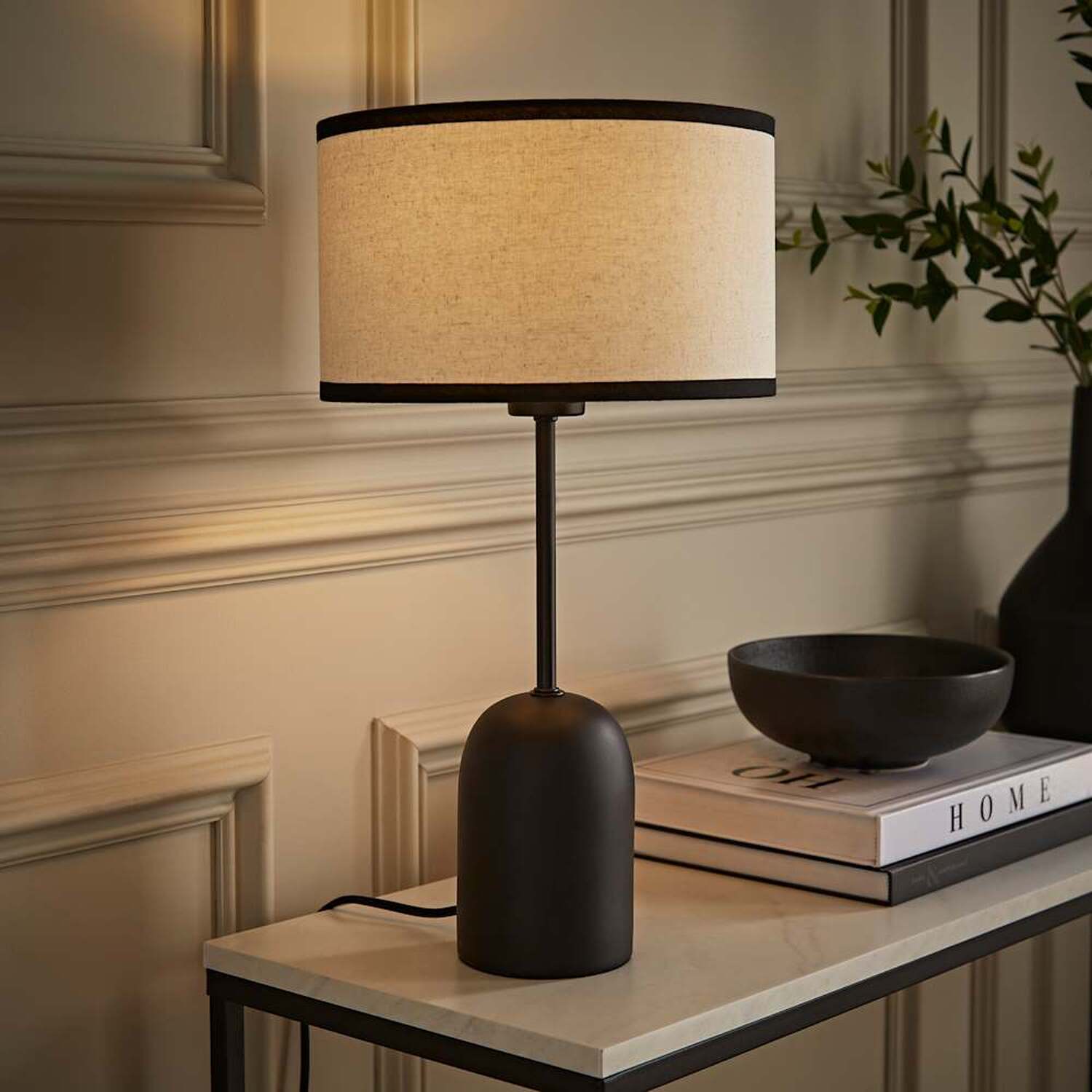 Image of Kaiden Dome Table Lamp with Linen&hellip;