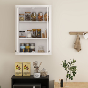 HOMCOM Bathroom Wall Cabinet with 2 Doors and 2 Adjustable Shelves