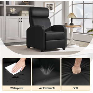 Black / PU Leather, Composite Board, Foam, Iron Yaheetech Upholstered Armchair Recliner Chair shot 10324401
