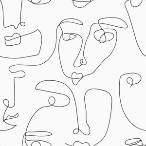 Pablo Wallpaper in Monochrome