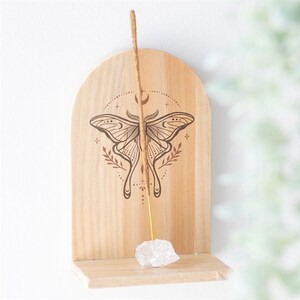 Luna Moth Wooden Incense Holder And Display Shelf
