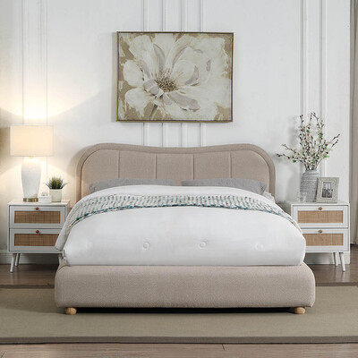 Taupe Double Sienna Ottoman Bed