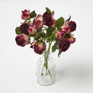Artificial Bouquet of Dried Burgundy Roses