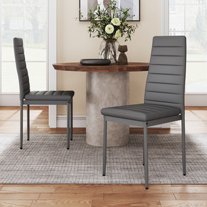 Set of 2 Faux Leather Dining Chairs