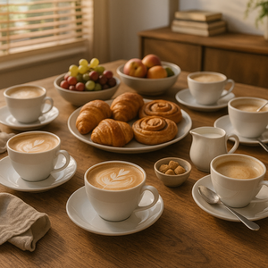 Classic White Cappuccino Cup and Saucer Set - 320ml