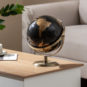 Metallic Black World Globe