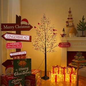 150cm Birch Twig Christmas Tree Pre Lit with Warm light and Bird