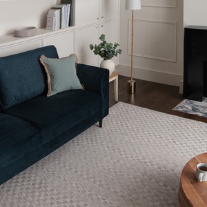 Melrose Grey Checkerboard Rug