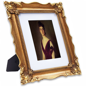 Victorian Style Embossed Floral Design Picture Frame in Gold