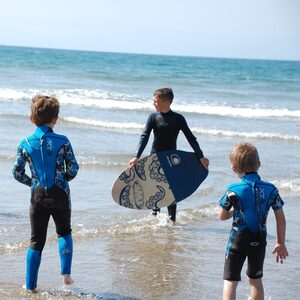 Lime green Black / 6-7 Years TWF XT3 3mm Kids Full Length Wetsuit shot 11218603