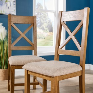 Beige Pair of Copenhagen Smoked Oak Dining Chairs Beige Wool Seat Solid Oak Legs shot 11220308