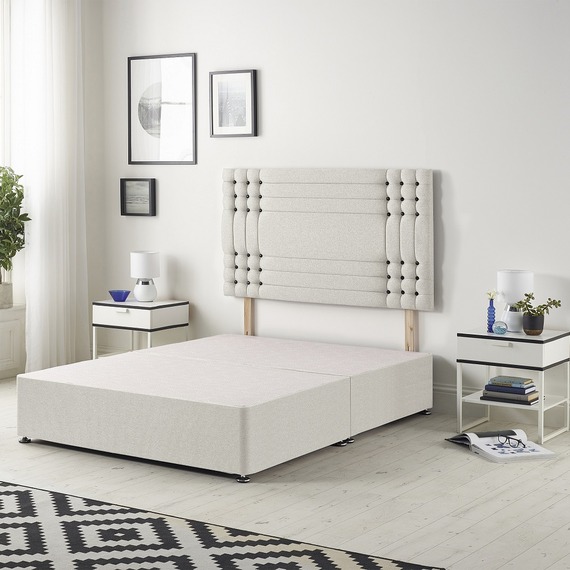 Saville Tweed Fabric Divan Bed Base with 32