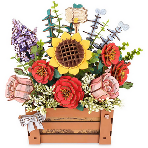 Wooden Bloom Box, DIY 3D Wooden Puzzle for Women Family