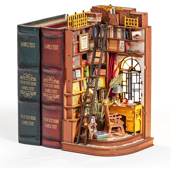 Silent Corner Study, Book Nook DIY Library Decor Creative Gift Set