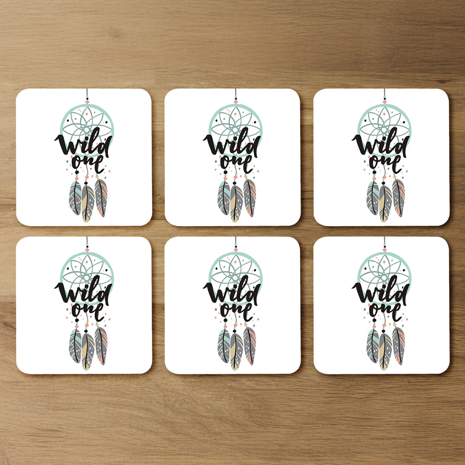 Cute Print In Boho Style Coaster - Green