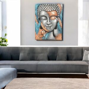 Buddha Painting  Rose Gold Flower