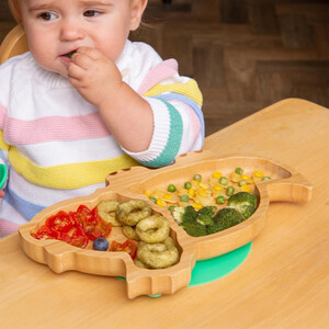 Children's Bamboo Suction Dinosaur Plate