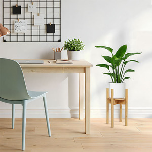 Bamboo Adjustable Plant Stand Indoor Outdoor Modern Display Stand Rack