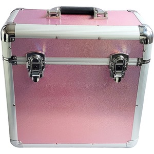 Silver Vinyl LP Storage Box Lockable Aluminium Case shot 12436809