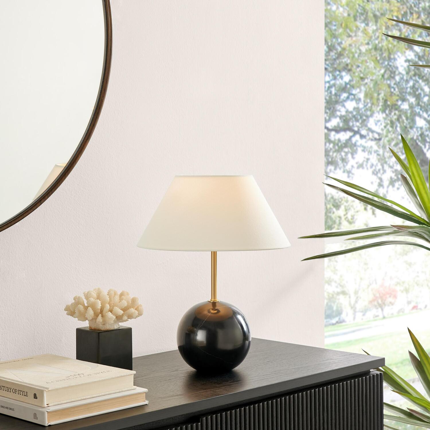 Image of Joceline Marble Round Table Lamp -&hellip;