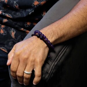 Amethyst Double Power Bracelet - Calming, Clarity  Spiritual Growth