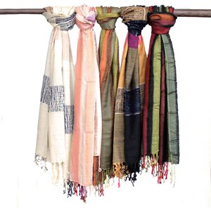Large Indian Boho Green Scarves - 28x72cm, Cotton, Versatile  Stylish