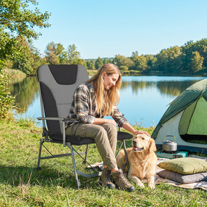 Outsunny Camping Chair Padded Reclining for Adults
