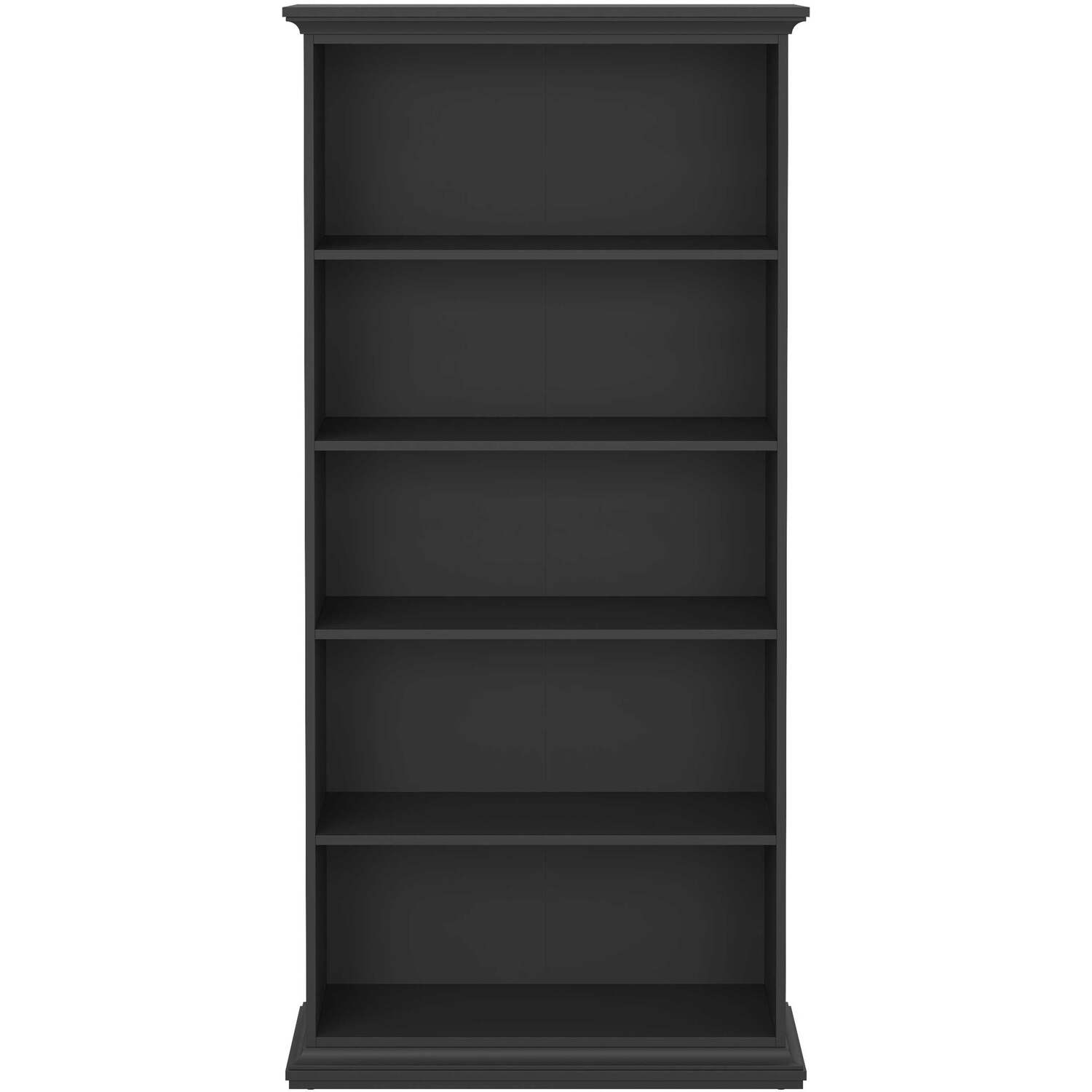 Osaka Farmhouse Tall Dark Grey Wooden Bookcase - Grey