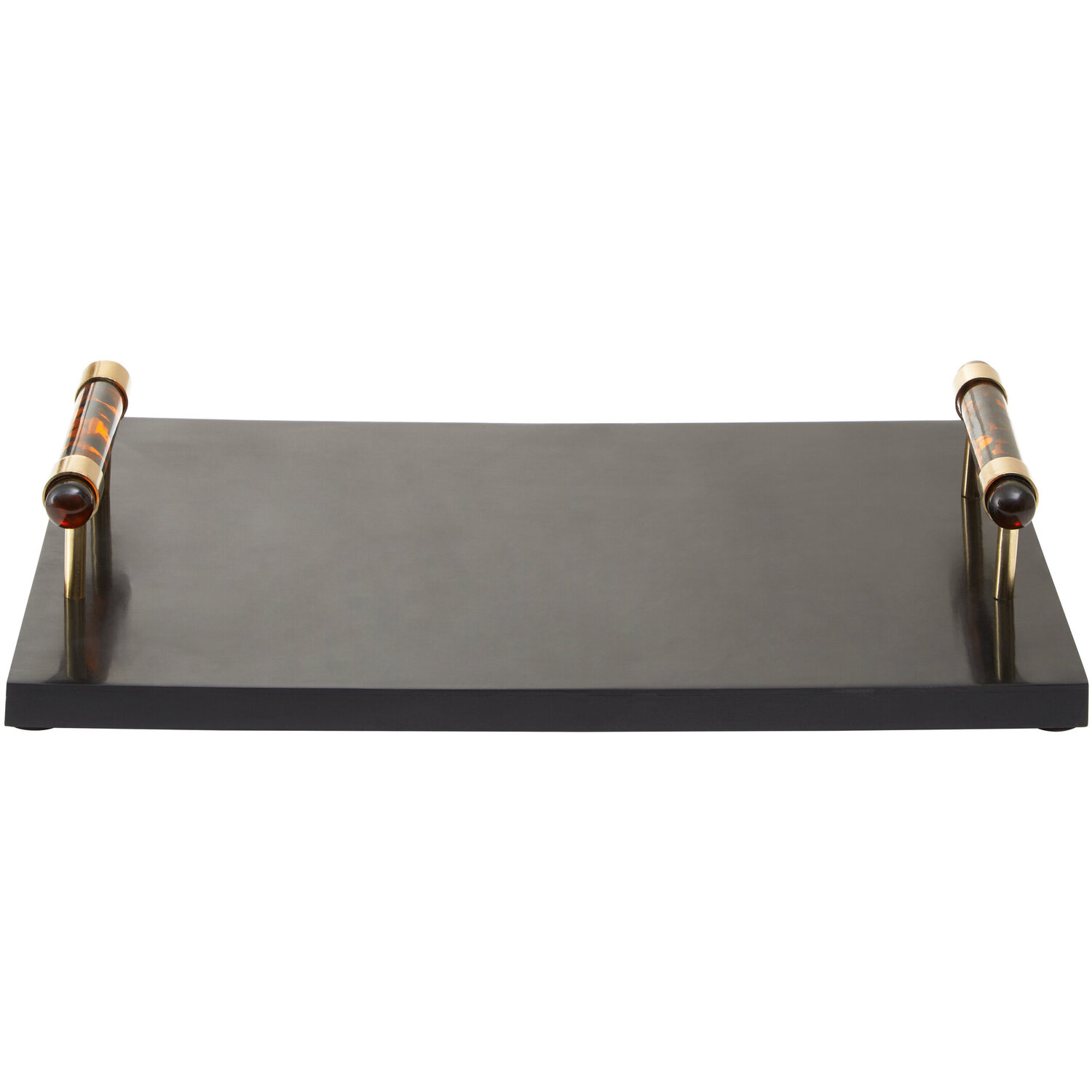 Roma Rectangular Tortoise Shell Tray - Black