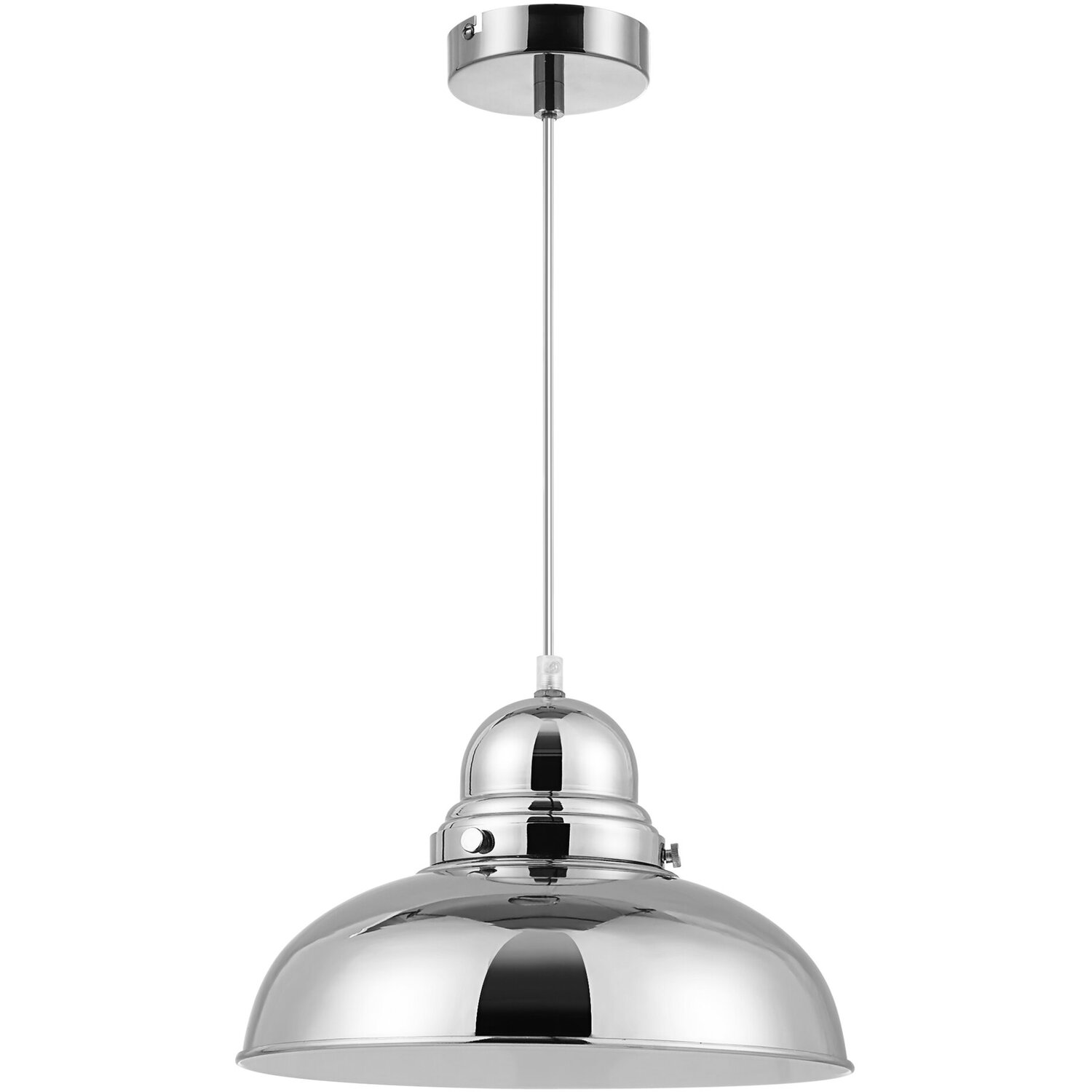 Jasper Chrome Finish Bowl Shaped Pendant Light - Silver