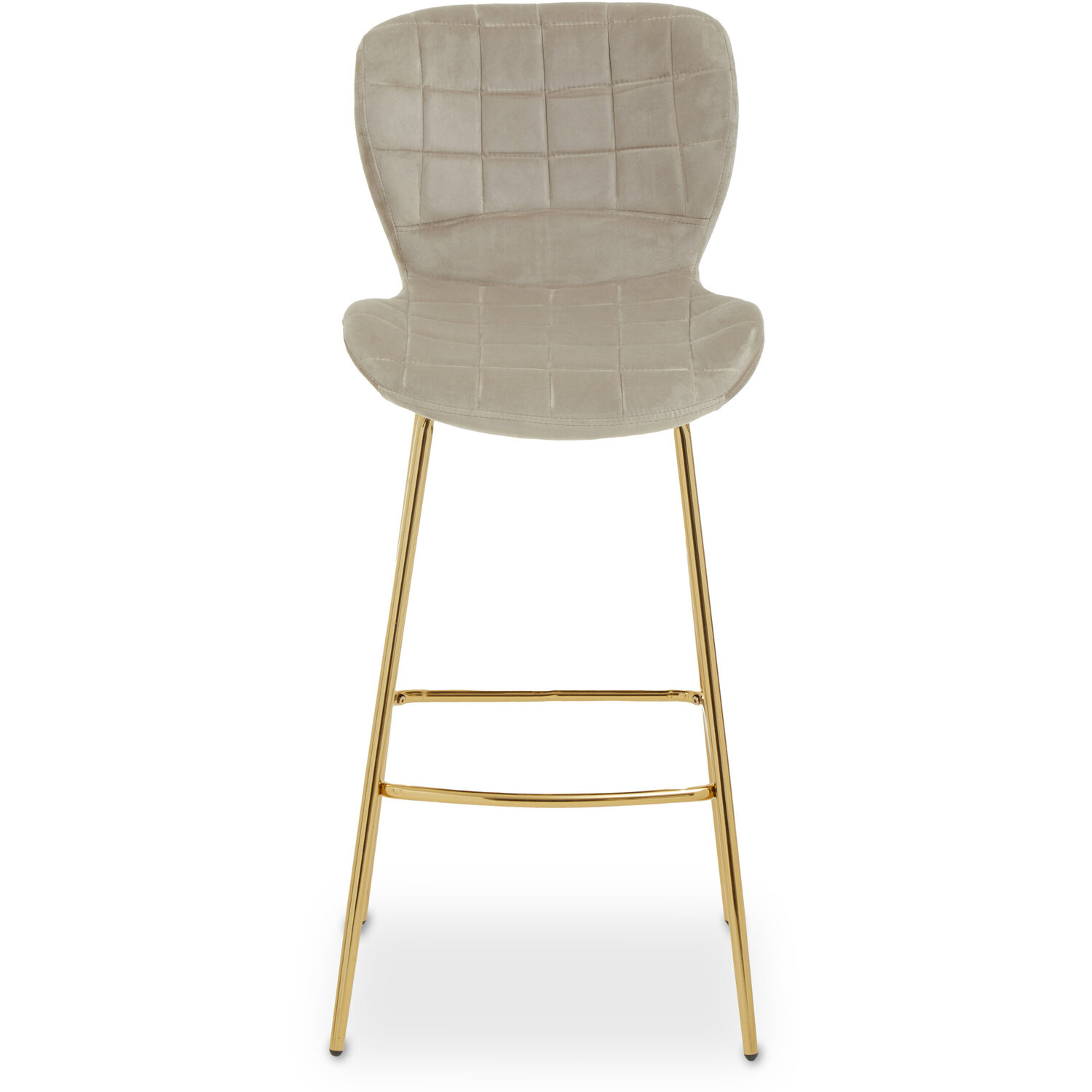 Warton Mink Velvet Bar Chair - Gold