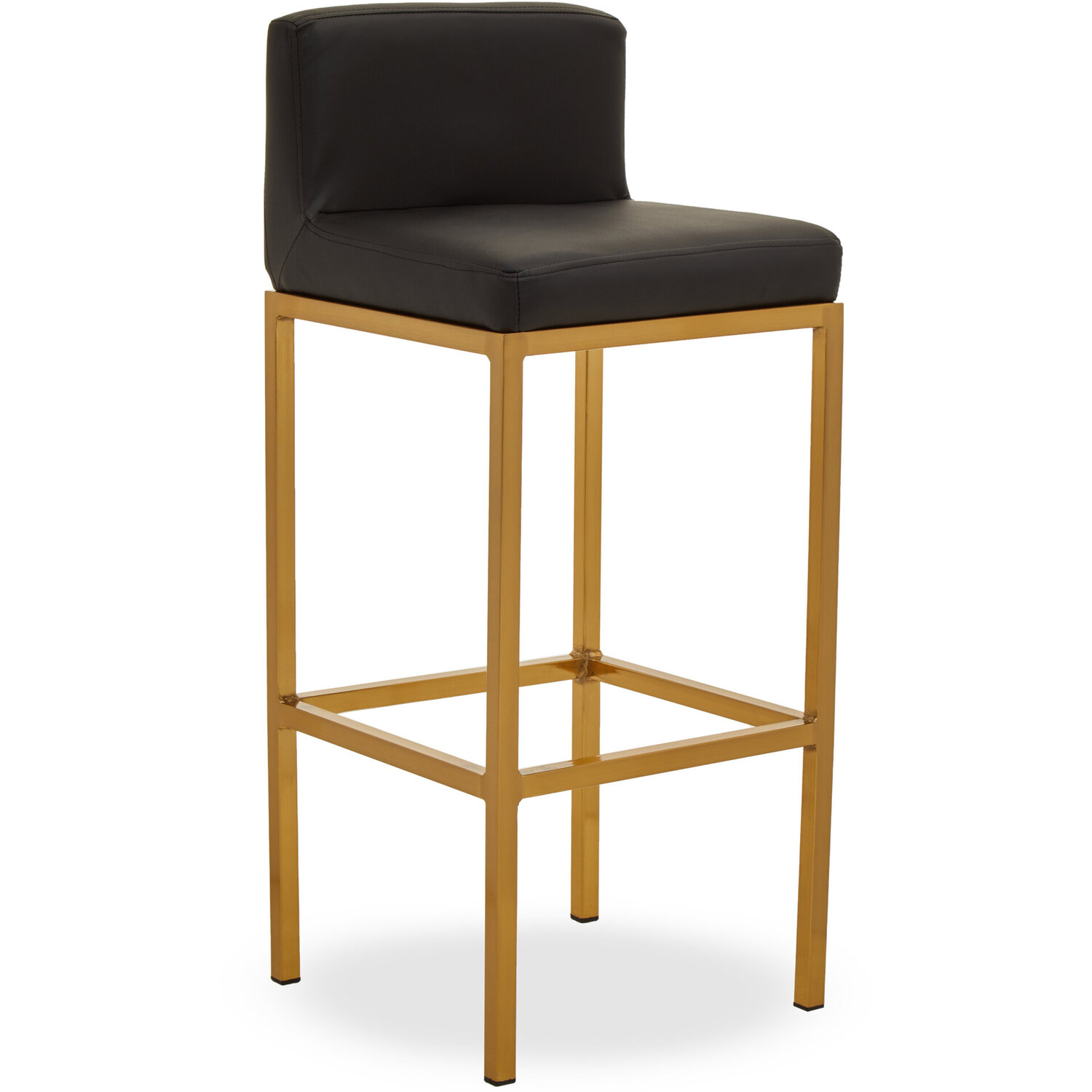 Baina Black And Gold Finish Bar Chair - Black