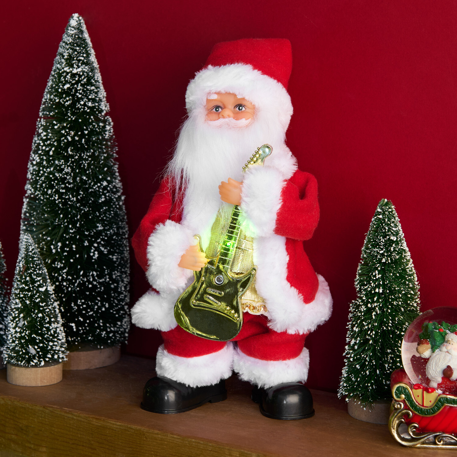 Dancing Santa with Guitar Animated Christmas Halloween Decoration 27 cm - Image 2