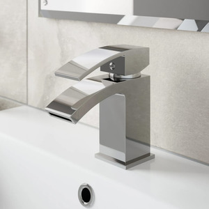 Modern Cloakroom Mini Mono Basin Sink Mixer Tap Curved Spout Lever Handle Chrome
