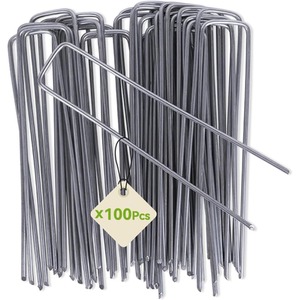 Galvanised Steel U shaped 100 Pcs Garden Pegs Stakes